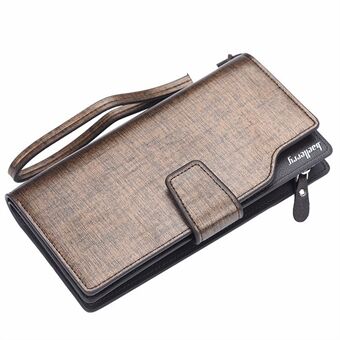 BAELLERRY 119B PU lederen clutch met handriem Heren mobiele telefoon portemonnee lange portemonnee
