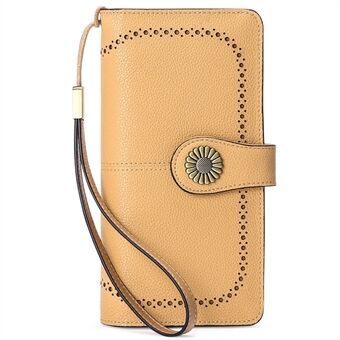 5162 Echt Rundleer Vrouwen Portemonnee Grote Capaciteit Geld Portemonnee Dame Clutch Bag Polsbandje Handtas met Handriem