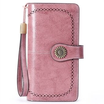 5162 Echt Rundleer Vrouwen Portemonnee Grote Capaciteit Geld Portemonnee Dame Clutch Bag Polsbandje Handtas met Handriem