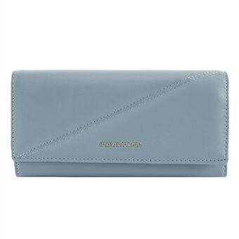 FFY FY207-37 Meerdere kaartsleuven Tri-fold lange portemonnee PU lederen dames clutch portemonnee met ritsvak