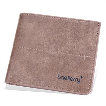 BAELLERRY D3242 Bifold Korte herenportemonnee Vintage PU-leer Kaartsleuven Munthouder Tas Sterke stiksels Rits Beveiliging Portemonnee