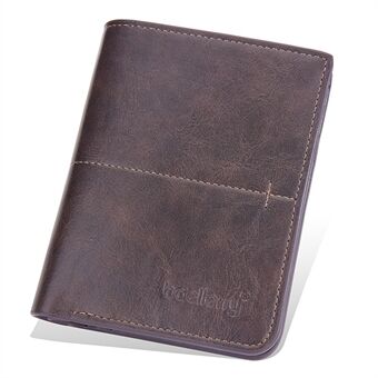 BAELLERRY D3242 Bifold Korte herenportemonnee Vintage PU-leer Kaartsleuven Munthouder Tas Sterke stiksels Rits Beveiliging Portemonnee