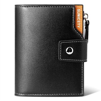 SUNICETY Bi-color Stijl Portemonnee RFID Blokkeren PU Lederen Kaart Opslag Pouch Anti-diefstal Ritsvak Cash geld Houder Munt Zak