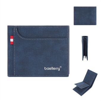 BAELLERRY D9198 PU-leer heren opvouwbare korte portemonnee-kaarten Geld draagtas