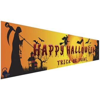 250x48cm Happy Halloween Banner Hangend Bord 100D Polyester Kerstfeest Versiering - WSHF