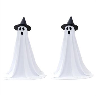 2 Stuks Halloween Buiten Spookdecoratie met Slingerlichten, Verstelbare Hoogte voor Voordeur, Veranda en Tuin