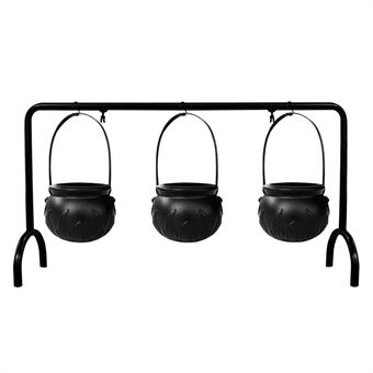 Halloween Decor 3 Sets Heksenketel Serveerschalen op Rek Zwarte Plastic Snoepemmer voor Thuis Keuken