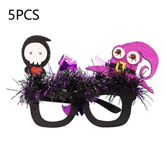 5 stuks / set Halloween-bril Tinsel Decor Pompoen Geest Schedel Halloween Party Bril Eyewear