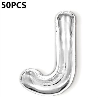 PJ-Q04 50 stuks 16-inch hoofdletter aluminium folieballon opblaasbare verjaardagsfeest decoratieve ballonnen.