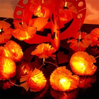 1,5m 10 LED Dahlia Feestverlichting Batterij Aangedreven Slingerlichten Halloween Kerkhofdecoratie