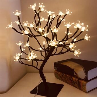 Kunstmatige Sakura boom 48 LEDs licht USB-aangedreven lamp met afneembare behuizing voor feestelijke feestdecoratie.