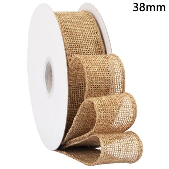 38mm Breed Kunstmatig Jute Band met Draad Rand Kerstcadeaus Verpakkingsmateriaal DIY Knutsel Verpakkingsmateriaal