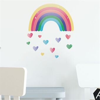 FX-F08 1 set verwijderbare kinderkamer muurstickers cartoon regenboog kleurrijke Love hart behang kinderkamer kunst decor (geen EN71-certificering)