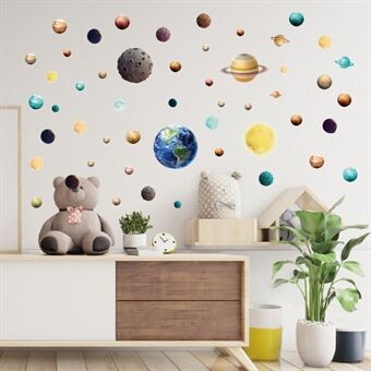 N1138 Kosmische Planeten Muurstickers Home Decor Decals DIY PVC Wallpapers voor Kids Kinderkamer Slaapkamer (Geen EN71 Certificering)