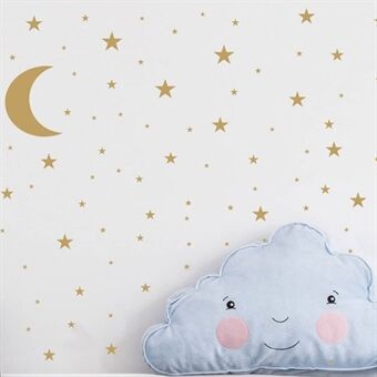 YY445 4 stks / set kinderkamer kleuterschool ster Moon muurstickers DIY PVC muurdecoratie stickers (zonder EN71-certificering) - goud