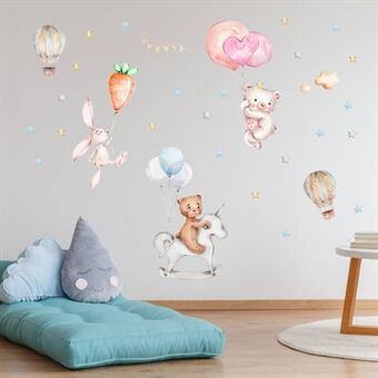 Zsz1337-z 4 stks/set Cartoon Beer Muurstickers Kinderkamer Baby Slaapkamer Muurstickers Leuke Decoratieve Stickers (Geen EN71 Certificering)