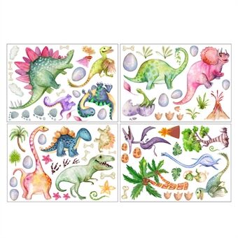 4 stks/set Cartoon Dinosaurus Muurstickers Decors Plant Stickers DIY Muurstickers Decoraties voor Kid\'s Slaapkamer (Geen EN71 Certificering)