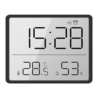 Digitale Wekker LCD Elektrische Klok met Kalender Temperatuur en Vochtigheid voor Woonkamer, Slaapkamer, Kantoor