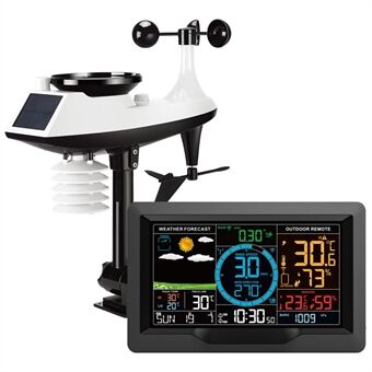 3390A Draadloze Weerstation Windsnelheid Regenval Windrichtingdetectie Temperatuur Luchtvochtigheid Weerklok