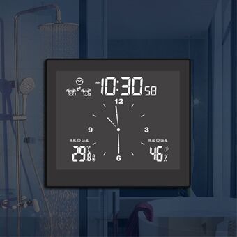 TS-WP10 Multifunctionele Thuis Desktop Wandklok Countdown Temperatuur Vochtigheid Alert Waterdichte Badkamer Wekker