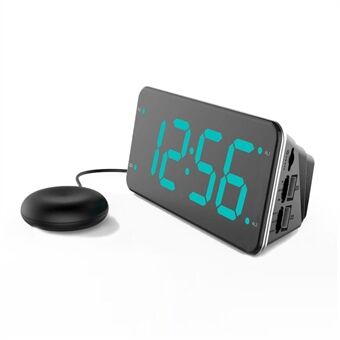 LIELONGREN T1H 7-inch Groot LED Scherm Stille Digitale Wekker Kleine Bureaubladklok Timer met Snooze Modus Luide Volume (zonder Batterijen) - Groen