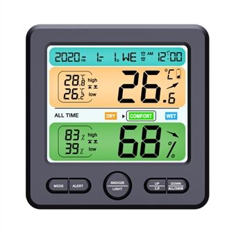 TS-6211 LCD Wandmontage Desktop Indoor High- Precision Thermometer Hygrometer Huishoudelijke elektronische wekker