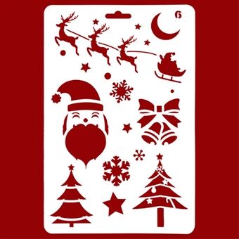 Kerst Cake Stencil Templates Decoratie Mal Gereedschap Koffie Decoreren Mallen (BPA-vrij, geen FDA-certificaat)