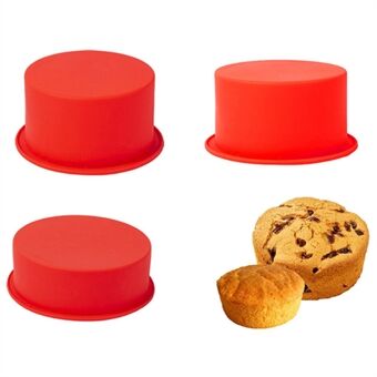 3 stuks / Set van 4-inch 6-inch 8-inch siliconen ronde cakevorm (BPA-vrij, geen FDA-certificaat)