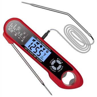 Waterdichte Vouwbare Vleesthermometer met Dubbele Sonde voor BBQ-Koken Keukengereedschap (BPA-vrij, Geen FDA)