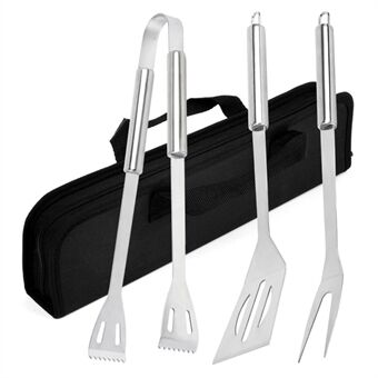 3 stks/set Steel spatel vorktang set BBQ grill tool met opbergtas voor thuis kamperen wandelen