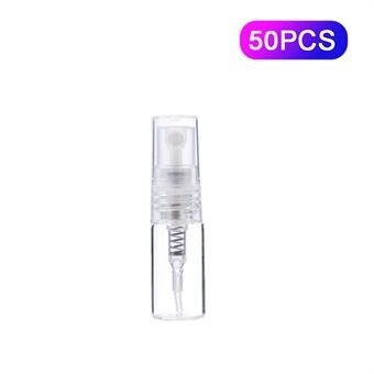 50 stuks 2 ml draagbare mini glazen spuitfles parfumcontainer badkamer reizen hervulbare spuitfles - wit