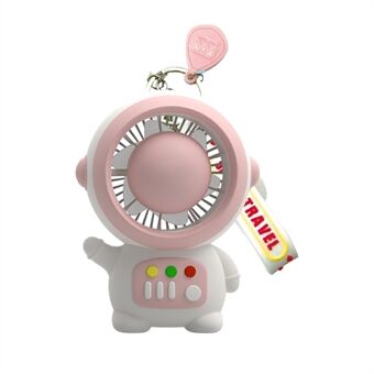 MLS6067 Leuke Spaceman Draagbare Handheld Fan Astronaut Vorm Twee Versnellingen Kleine Ventilator met Sleutelhanger