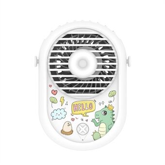 M01 Patroon Drukken Hangende Nek Ventilator 3 Modi Verstelbaar Outdoor Reizen Handheld Koeling Ventilator Luchtkoeler