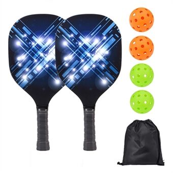 Draagbare Houten Pickleball Paddle Set voor Beginners met 2 Rackets + 4 Ballen + Draagtas