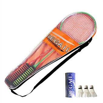 REGAIL 2st Antislip Sponshandvat Rackets met 3 Badmintonballen Set Sportuitrusting