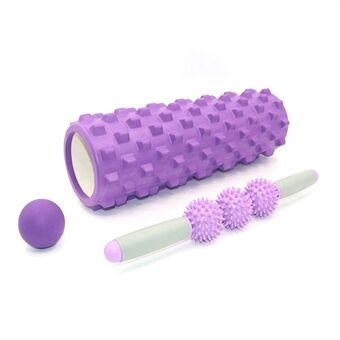 3-in-1 45cm Yoga Kolom Fitness Set Hollow Core Pilates Massage Roller Plantaire Fasciitis Bal Yoga Bal Stress Relief Spier Relax Oefening Kit