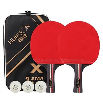 HUIESON HS-D-P01 3-sterren houten tafeltennisbat Racket Pingpongpeddel voor beginners met ballen