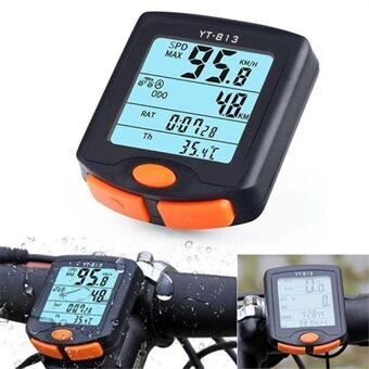 BOGEER YT-813 Kabel Fiets Computer Kilometerteller Achtergrondverlichting LCD Snelheidsmeter