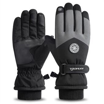 GOLOVEJOY SK15 1 Paar Winter Skiën Handschoenen Outdoor Fietsen Waterafstotend Fleece Gevoerde Touchscreen Wanten met Anti-verloren Gesp