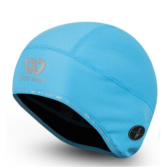 WEST BIKING Reflecterend logo Winddichte thermische fietshoed Helmvoering Cap met gat voor oortelefoons