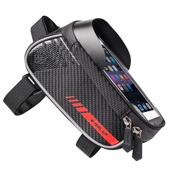 WHEEL UP Bicycle Front Tube Case met waterdichte transparante venstertas voor 6,2-inch mobiele telefoons