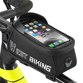 WEST BIKING YP0707267 Fiets Bovenbuis Telefoon Case 1.5L Gevoelig Touchscreen Reflecterende Fiets Voorframe Case