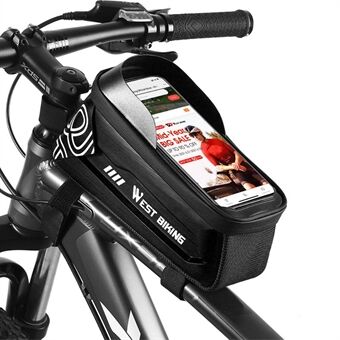 WEST BIKING YP0707277 2.2L Waterdichte Bovenbuis Telefoon Case Fiets Touchscreen Mobiele Telefoon Houder Case voor Telefoon Onder 7.4 Inch