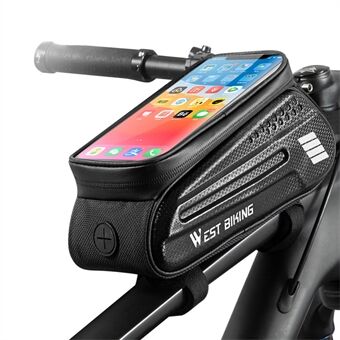 WEST BIKING YP0707283 1.5L Carbon Fiber Hard Shell Fiets Telefoon Case Waterdicht Gevoelig Touchscreen Voorframe Telefoon Case