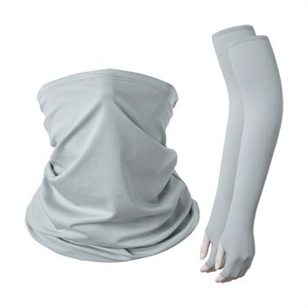 Outdoor Fietsen Zomer Vissen Solfast Ice Silk Cooling Half Finger Arm Sleeves Quick Neck Gaiter Set