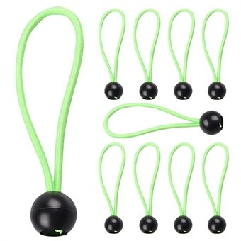 LUCKSTONE 10 stuks Elastische balgesp vaste riem voor Outdoor kamperen Wandelen Vissen Luifel Tent Tie Rope - Groen