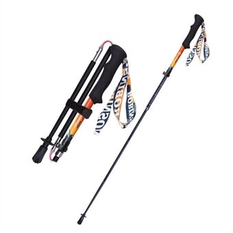 REBORNSUN 100-115cm Trekking Pole Inklapbare Lichtgewicht Wandelstok Sterke Koolstofvezel Verstelbare Wandelstok met Polsband