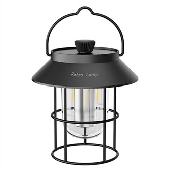 Vintage Iron Art Oplaadbare Camping LED Licht Draagbare Outdoor Tent Lantaarn Hanglamp