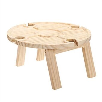 Outdoor wijn picknicktafel 30x16 cm Opvouwbare draagbare houten snack- en kaasplank met 4 wijnglashouders