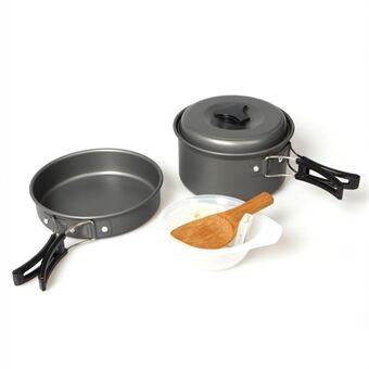 Outdoor Camping Wandelen Picknick Keukengerei met pot + pan + kom etc. Kookset voor 1-2 personen